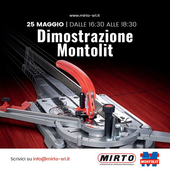 #Montolit  Dimostrazione Attrezzature 🛠

📢 Il 25 Maggio dalle 16:30