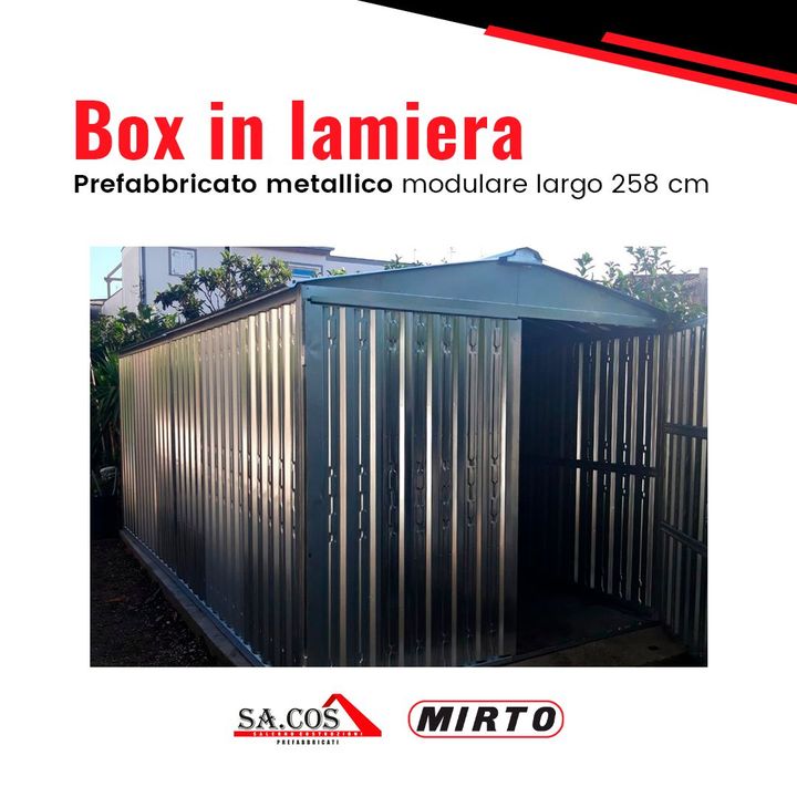 Box in lamiera SA.COS 👷‍♀️

#Prefabbricato metallico modulare largo 258 cm,