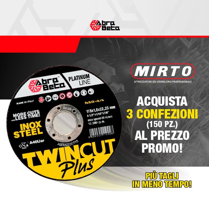 Più tagli in meno tempo!👷‍♀️
Un super rapporto qualità/prezzo 🔝

✅ Dischi